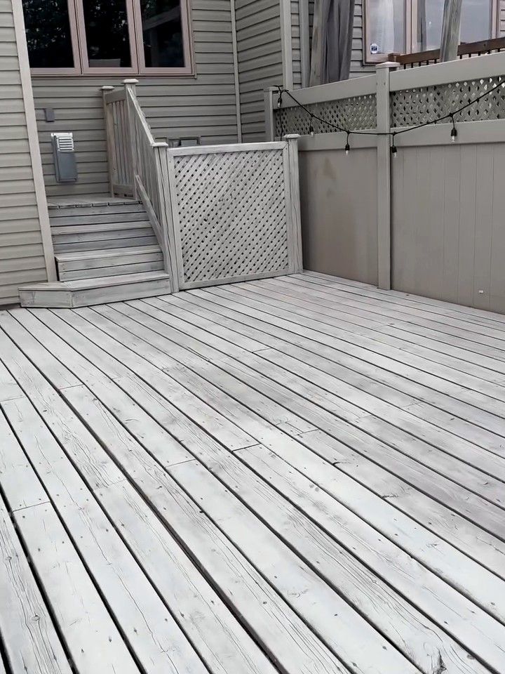 Weathered deck cleaned and sealed