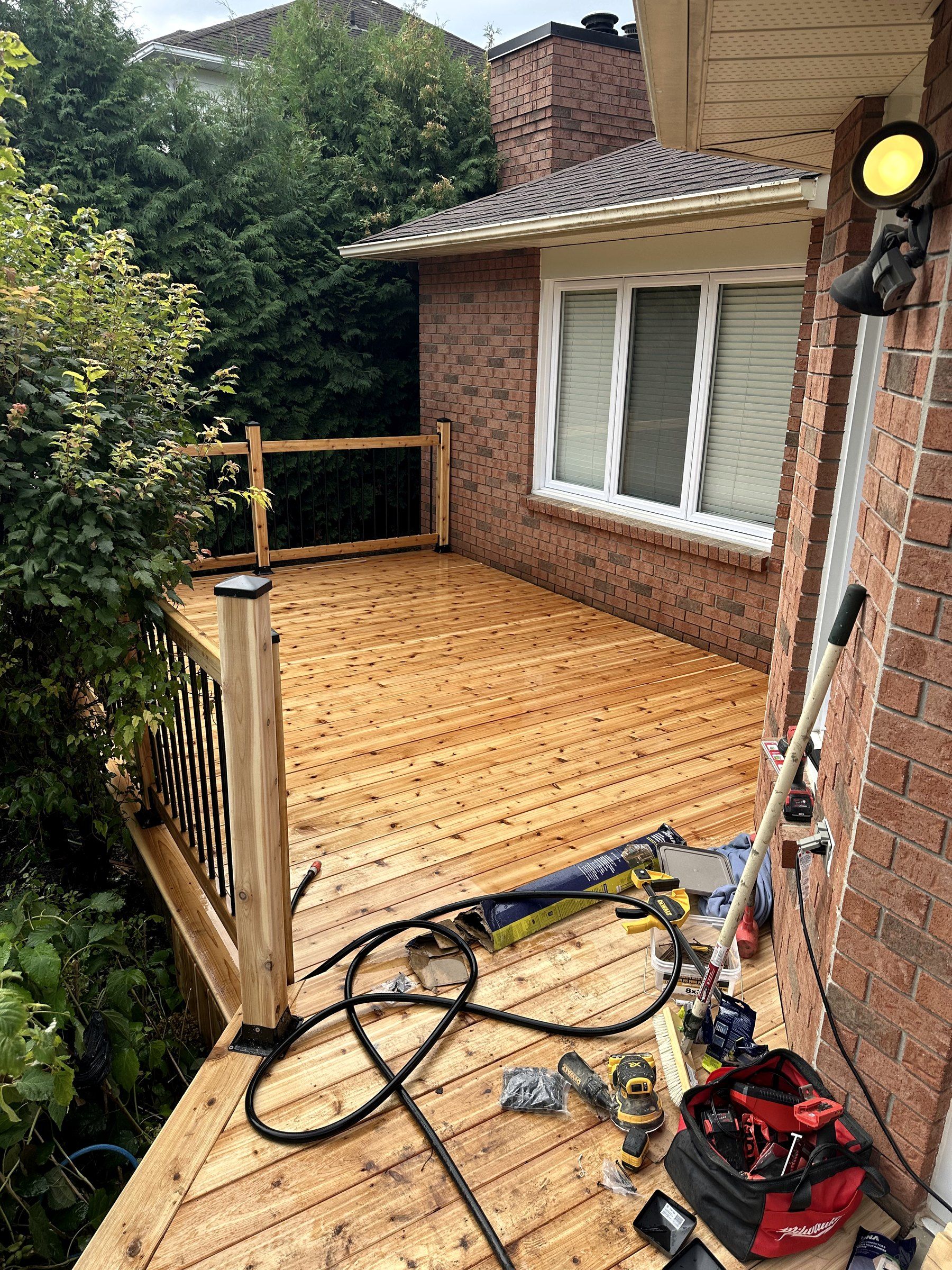 Posts and railings going up